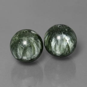 Pedras preciosas de serafinita verde natural de  ct, esfera / bola, opaco
