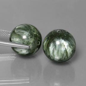 Pedras preciosas de serafinita verde natural de  ct, esfera / bola, opaco