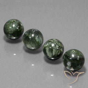 Pedras preciosas de Serafinita Verde natural de 76.71 ct, Esfera / Bola, Opaco