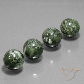 Pedras preciosas de Serafinita Exército verde natural de 77.78 ct, Esfera / Bola, Opaco