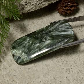 Serafinita Verde Natural 27.75ct, Almofada cortada, Opaco