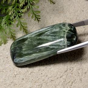 Serafinita Verde Multicolor Natural 76.31ct, Almofada cortada, Opaco