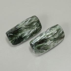 Pedras preciosas de serafinita verde natural de 18,16 ct, almofada cortada, opaco