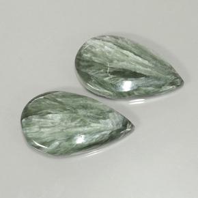 Pedras preciosas de serafinita verde natural de 20,02 ct, formato de pêra, opaco