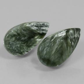 Pedras preciosas de Serafinita Verde natural de 11.98 ct, Formato de pêra, Opaco