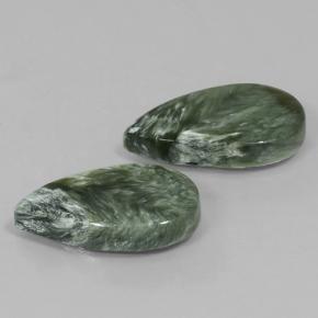 Pedras preciosas de Serafinita Verde natural de 11.98 ct, Formato de pêra, Opaco