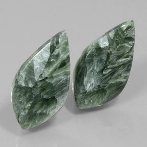 Pedras preciosas de serafinita verde natural de 19,06 ct, forma extravagante, opaco