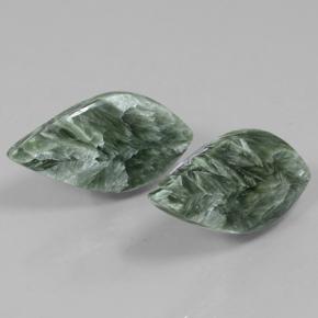 Pedras preciosas de serafinita verde natural de 19,06 ct, forma extravagante, opaco
