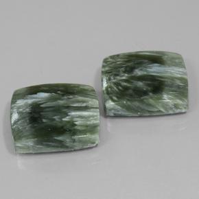 Pedras preciosas de Serafinita Verde médio natural de 23.29 ct, Quadrado, Opaco