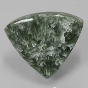 Serafinita verde médio natural 9,77ct, trillion, opaco