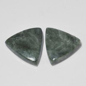 Pedras preciosas de serafinita verde natural de 8,88 ct, trillion, opaco