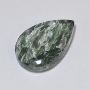 Serafinita Verde Natural 8.73ct, Formato de pêra, Opaco