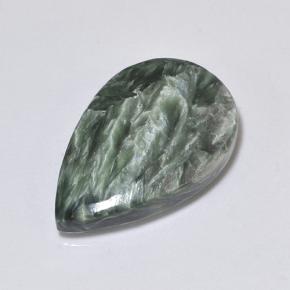 Serafinita Verde Natural 8.73ct, Formato de pêra, Opaco