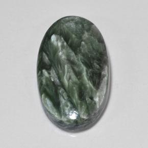 Serafinita Verde Natural 10.02ct, Corte Oval, Opaco
