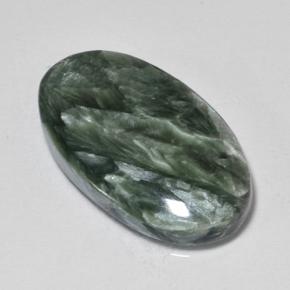 Serafinita Verde Natural 10.02ct, Corte Oval, Opaco