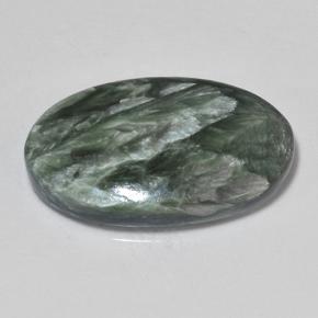 Serafinita Verde Natural 10.02ct, Corte Oval, Opaco