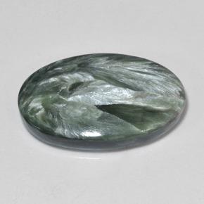 Serafinita Verde Natural 8.42ct, Corte Oval, Opaco