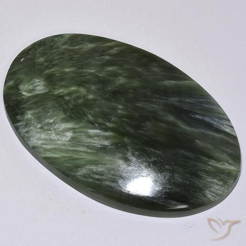 Serafinita Verde Natural 36.14ct, oval, Opaco