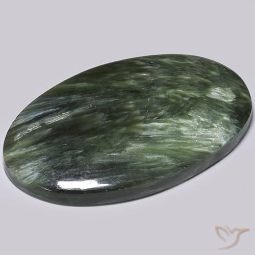 Serafinita Verde Natural 36.14ct, oval, Opaco