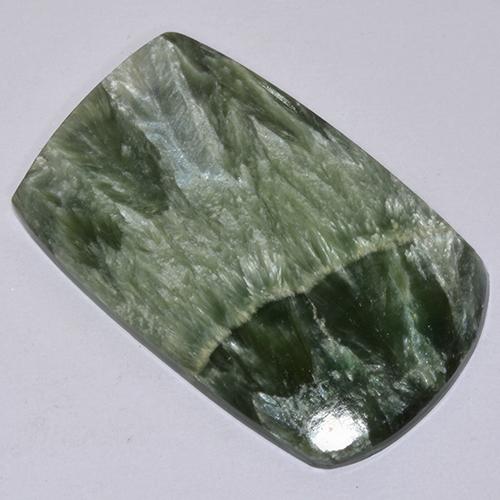 Serafinita verde natural 19,28ct, forma extravagante, opaco