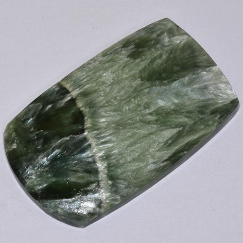 Serafinita verde natural 19,28ct, forma extravagante, opaco