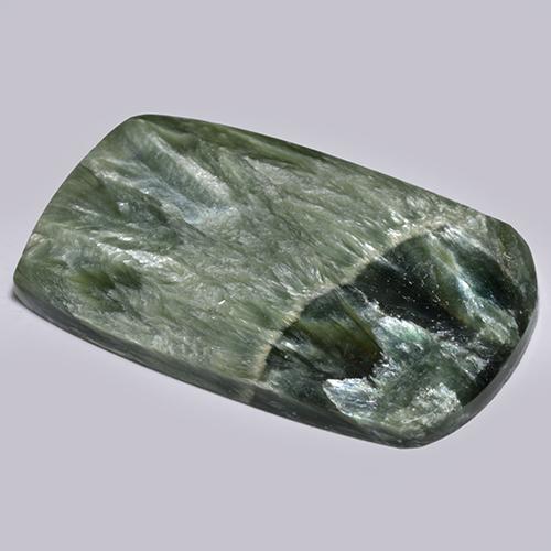 Serafinita verde natural 19,28ct, forma extravagante, opaco
