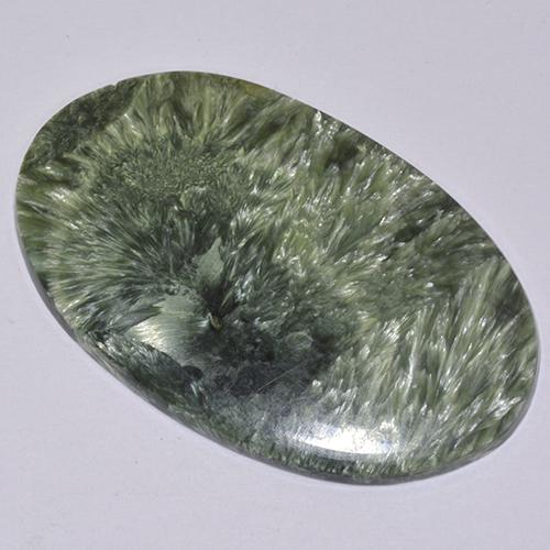 Serafinita Verde Multicolor Natural 19.69ct, Corte Oval, Opaco