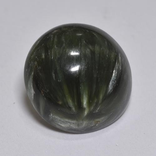 Serafinita Verde escuro Natural 2.93ct, Corte Redondo, Opaco