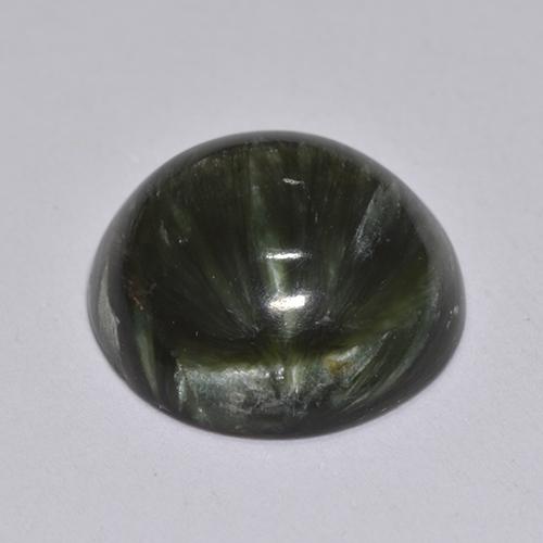 Serafinita Verde escuro Natural 2.93ct, Corte Redondo, Opaco