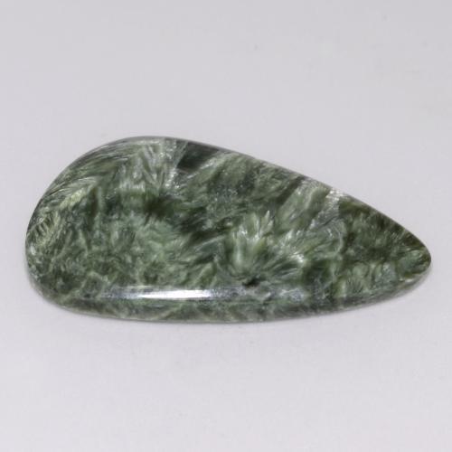 Serafinita verde natural 17,23ct, forma extravagante, opaco