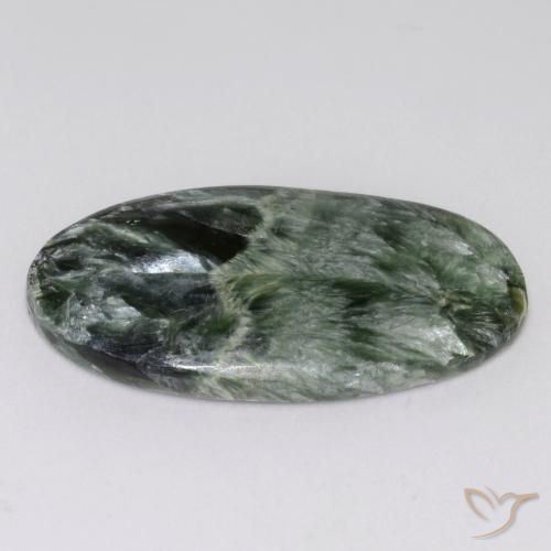 Serafinita Verde médio Natural 16.06ct, oval, Opaco