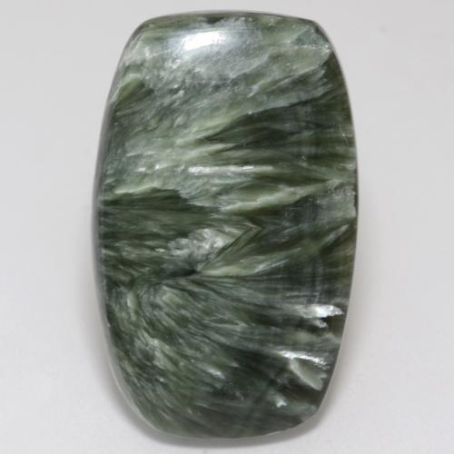 Serafinita Verde médio Natural 17.88ct, Forma extravagante, Opaco
