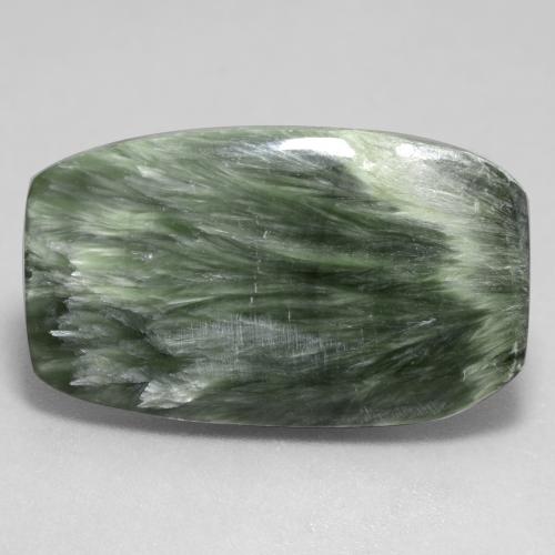 Serafinita verde natural 11,68ct, forma extravagante, opaco