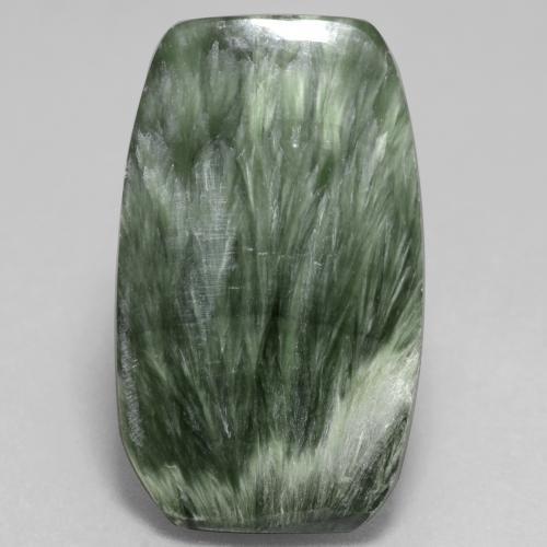 Serafinita verde natural 11,68ct, forma extravagante, opaco