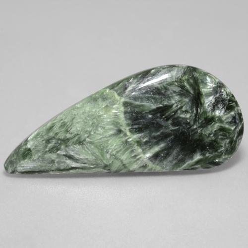 Serafinita Verde acinzentado Natural 18.63ct, Forma extravagante, Opaco