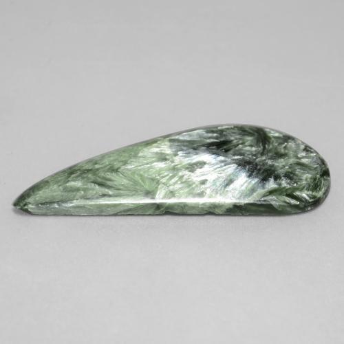 Serafinita Verde acinzentado Natural 18.63ct, Forma extravagante, Opaco