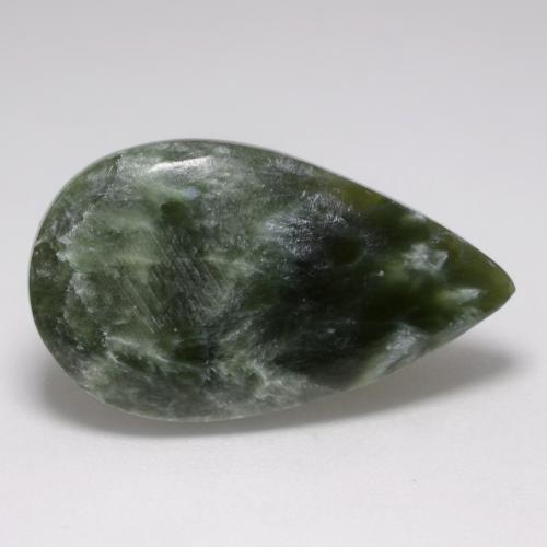 Serafinita verde natural 8,10ct, formato de pêra, opaco