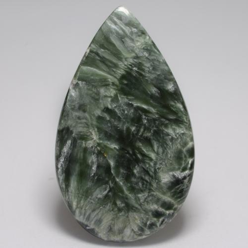 Serafinita Verde médio Natural 17.10ct, Formato de pêra, Opaco