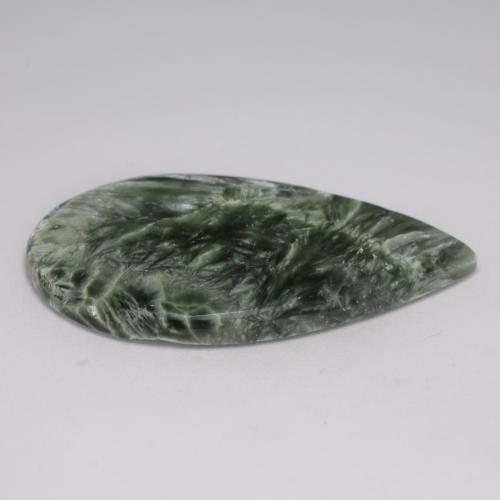 Serafinita Verde médio Natural 17.10ct, Formato de pêra, Opaco
