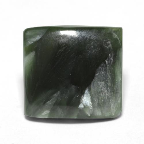 Serafinita verde natural 4,03ct, quadrado, opaco