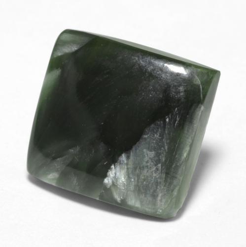 Serafinita verde natural 4,03ct, quadrado, opaco
