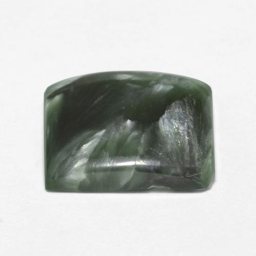 Serafinita verde natural 4,03ct, quadrado, opaco