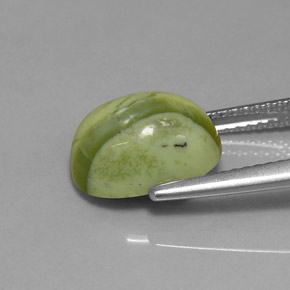 Serpentina verde natural 3,59ct, corte oval, opaco