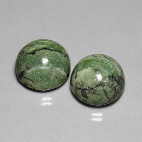 Pedras preciosas de serpentina verde natural de  ct, corte redondo, opaco