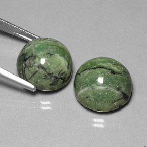 Pedras preciosas de serpentina verde natural de  ct, corte redondo, opaco