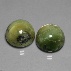 Pedras preciosas de serpentina verde natural de  ct, corte redondo, opaco