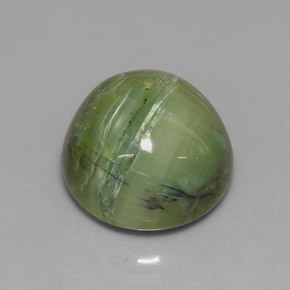 Serpentina verde natural 7,64ct, corte redondo, opaco