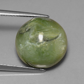 Serpentina verde natural 7,86ct, corte redondo, opaco