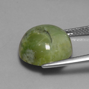 Serpentina verde natural 7,86ct, corte redondo, opaco