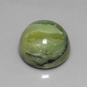 Serpentina verde natural 8,26ct, corte redondo, opaco